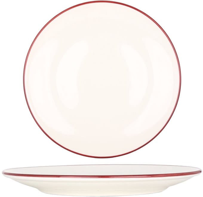 Bonna Dinerbord - Linea Burgundy - Porselein - 27 cm - set van 6
