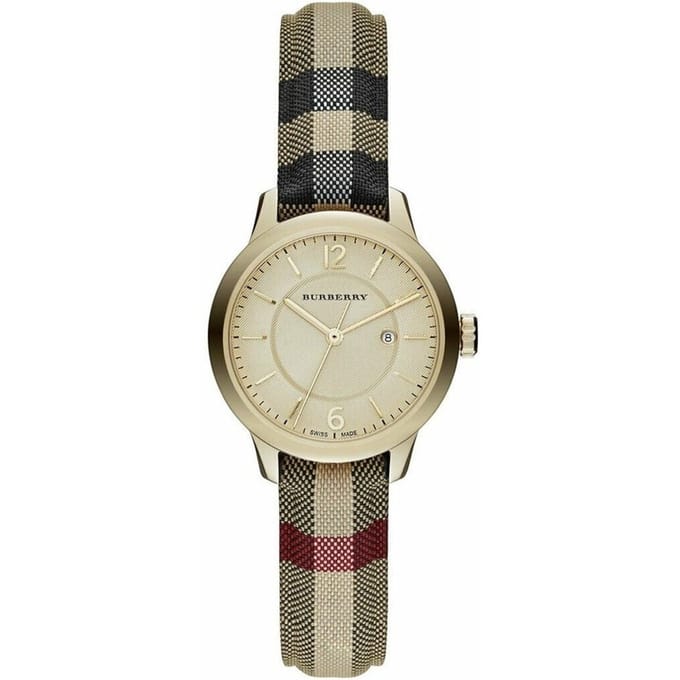 Burberry BU10104 Honing geruit gestempeld wijzerplaat dameshorloge