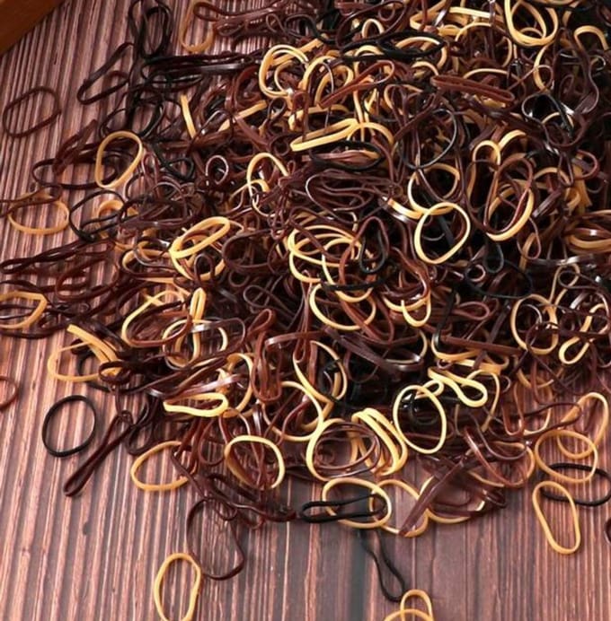 Rasta elastiekjes 500 stuks bruin mix - haar - kinderen - staart - vlecht