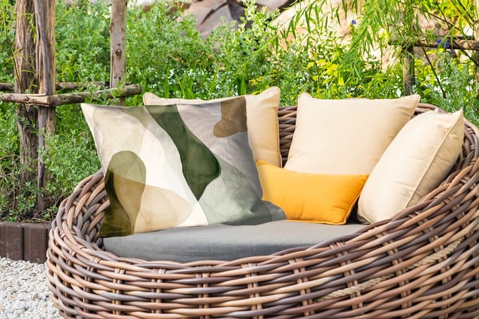 Buitenkussens - Tuin - Japandi - Abstract - Groen - 50x30 cm