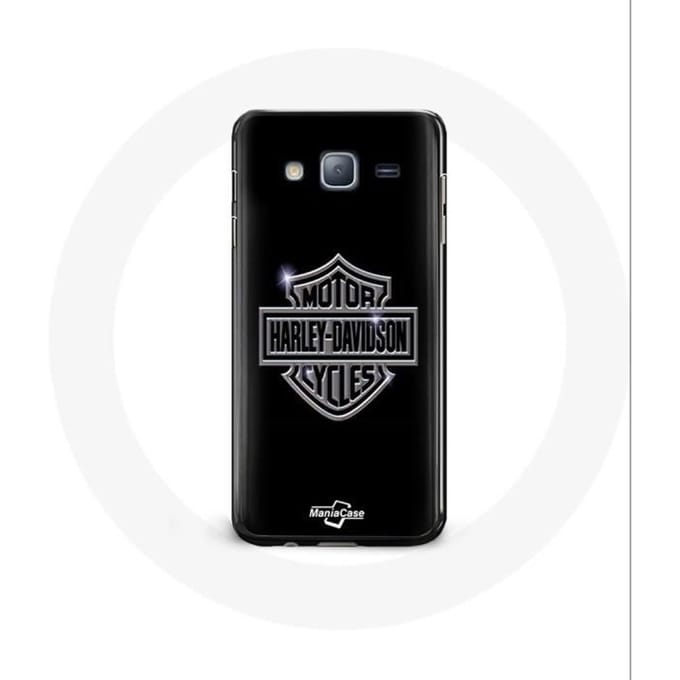 Coque - Harley Davidson - Samsung Galaxy J3 2016 - Souple - Noir - Motif logo