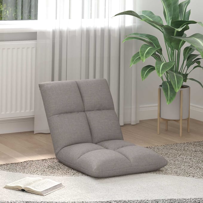 vidaXL - Verstelbare - vloostoel - Taupe - Stof