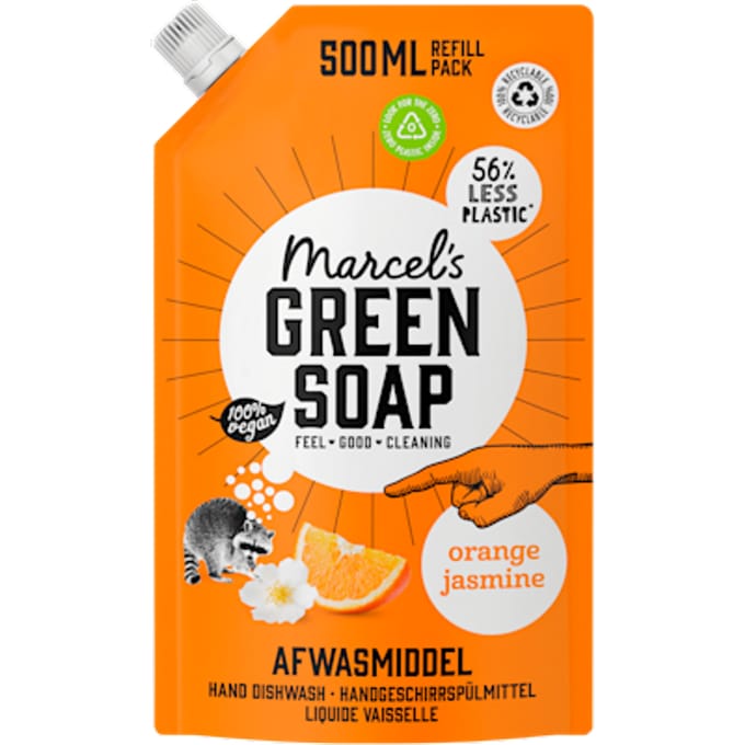 Marcel's Green Soap Afwasmiddel Sinaasappel & Jasmijn Refill