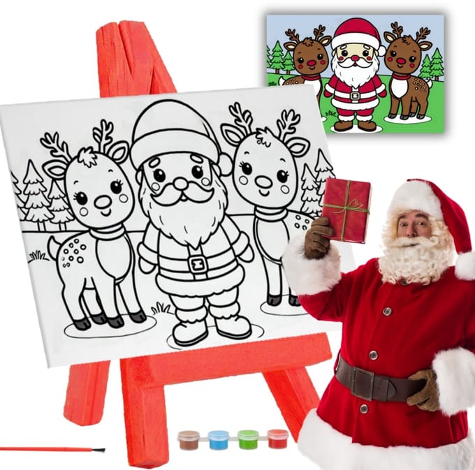 Kerst Schilderset met Canvas: Cadeau voor Kinderen