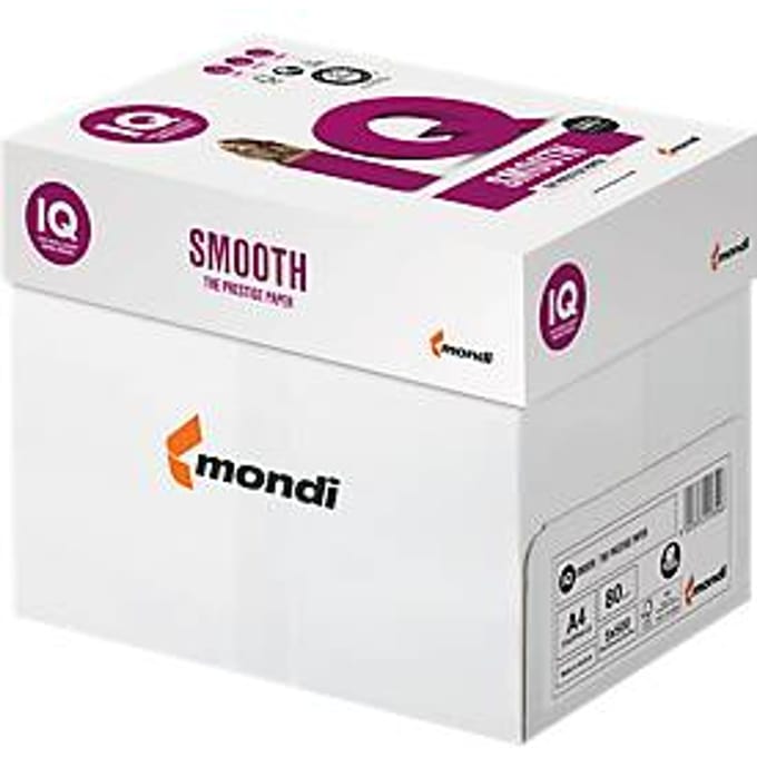 Mondi IQ glad kopieerpapier, DIN A4, 80 g/m², helderwit, 2500 vellen