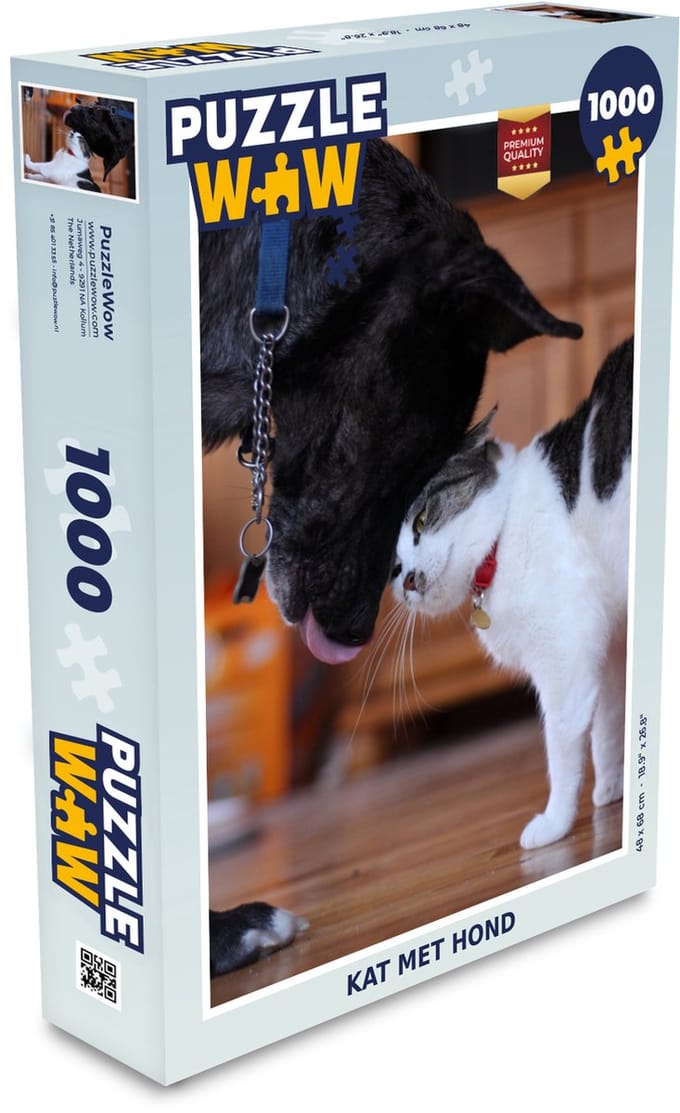 Puzzel Kat - Hond - Samen - Legpuzzel - Puzzel 1000 stukjes volwassenen