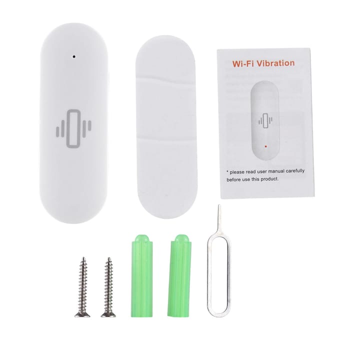 WiFi Trilsensor TY APP Afstandsbediening Trilling Val Alarm Detector Smart Home Alarmsysteem white