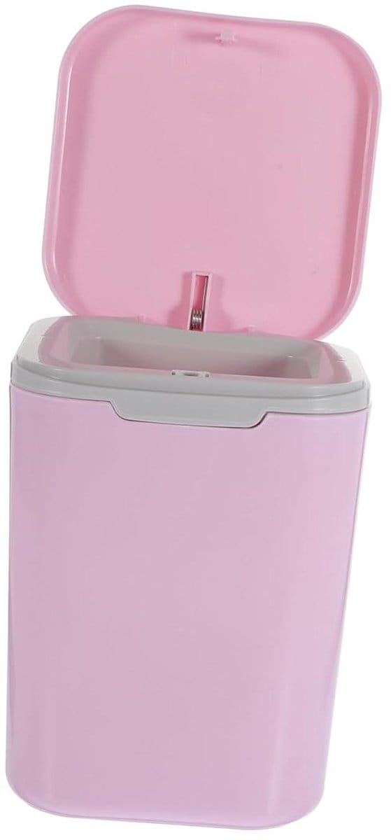 Mini Prullenbak - Bureau Afvalbak - Werkplek Opruimen - Compact Ontwerp - 16.50X12.20CM - Roze
