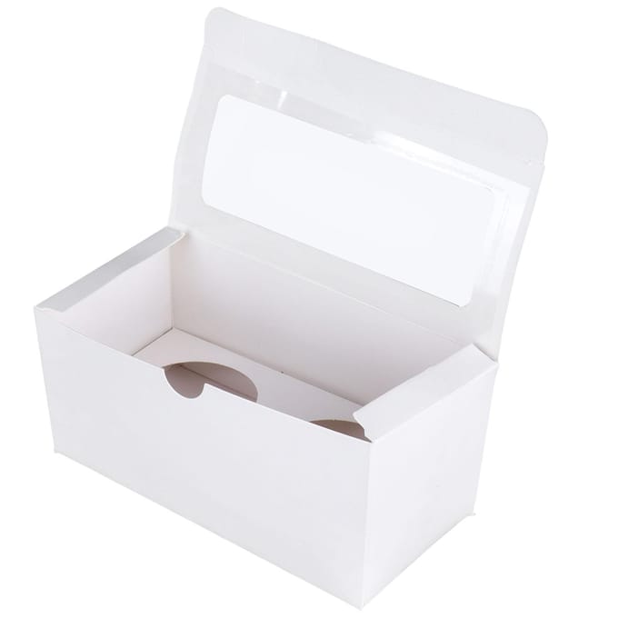 2 Gaats Cupcake Doos 25 STUKS Pak Cup Cake Raam Gezicht Dozen Display Muffin Bruiloft white
