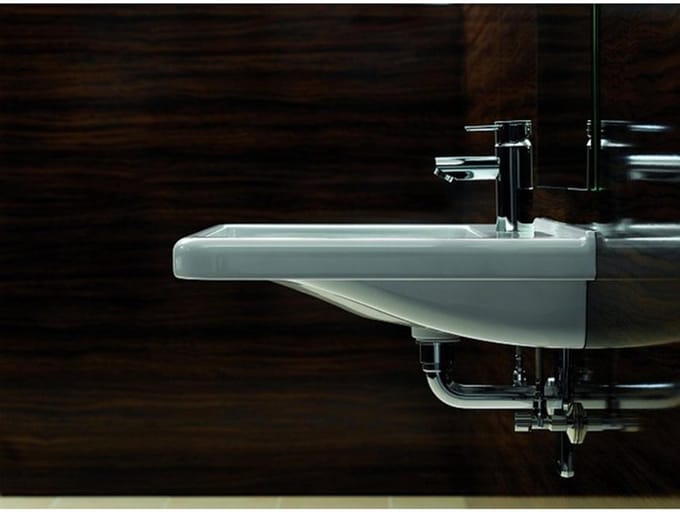 Geberit 300 Comfort wastafel - 55cm - 1 kraangat - met overloop KeraTect - wit