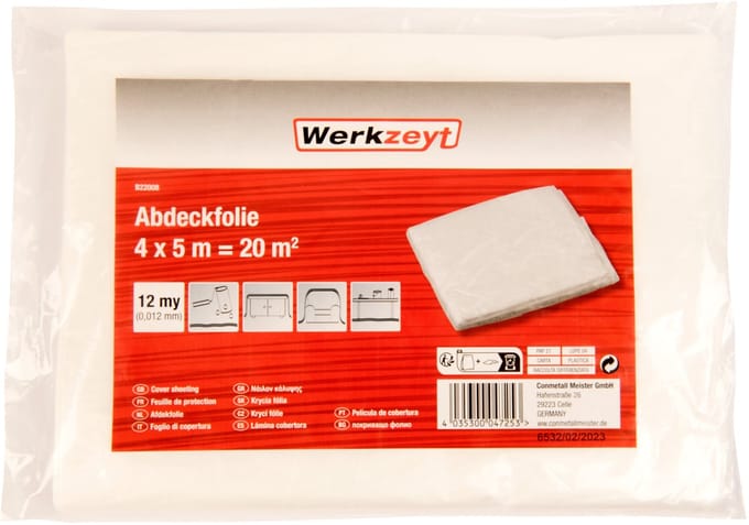 Werkzeyt HDPE Afdekfolie – 4 x 5 m – 12 my