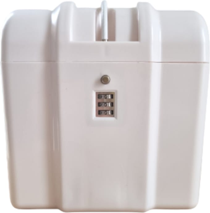 Kluisje Met Cijferslot - Veiligheids Box - Safety Box - Draagbaar - Gebroken Wit