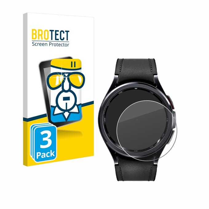 BROTECT - Glas Screenprotector voor Samsung Galaxy Watch 6 Classic (43 mm) - Gehard Beschermglas 9H 3 Stuks