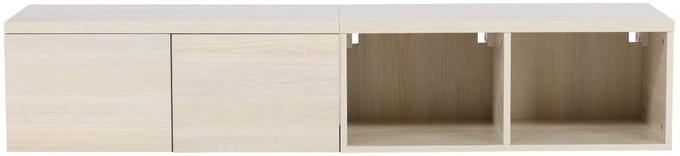 Nomi TV-meubel 2 deuren, 4 planken whitewash.