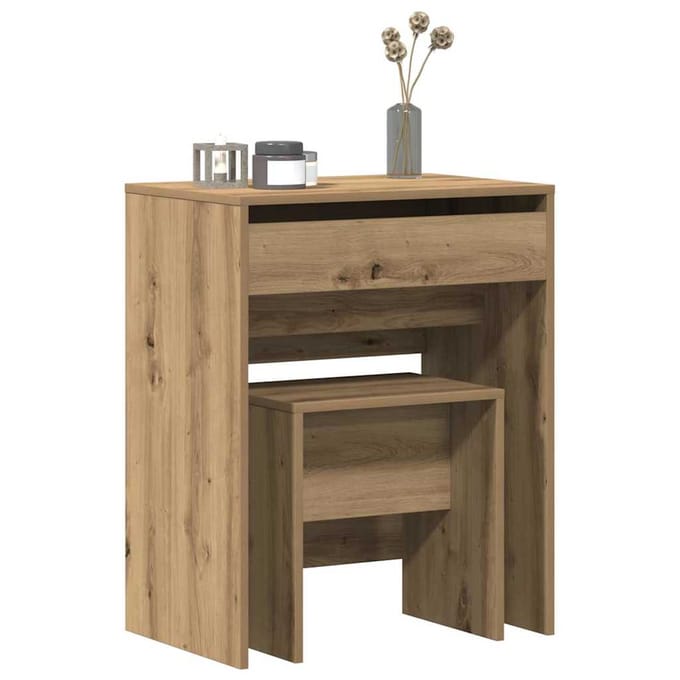 vidaXL - Kaptafel - 2 - st - artisanaal - eikenkleurig - 60 - x - 40 - x - 75 - cm