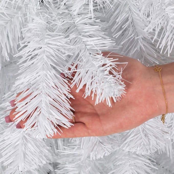 Springos Kunstkerstboom | Besneeuwd Witte Spar | 220 cm | Zonder Verlichting