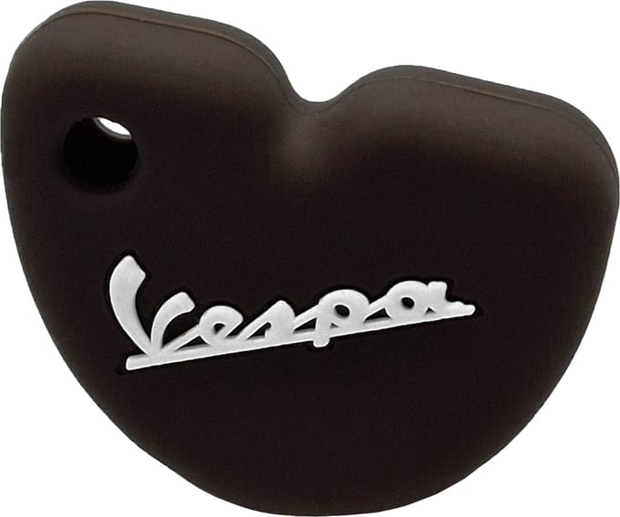Vespa Siliconen Sleutelhoesje - Bruin met Witte letters - Bruin met Wit