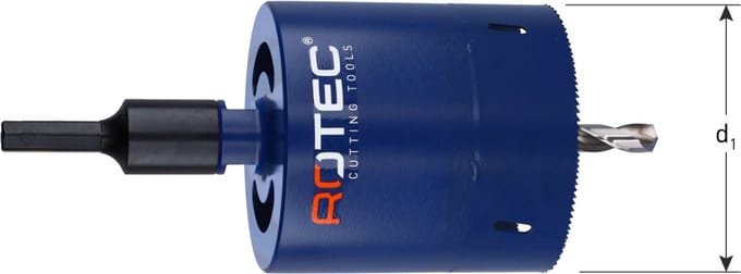 Rotec Verlengde gatzaag 160x100mm 8-12tpi incl.boor +6kt adapter
