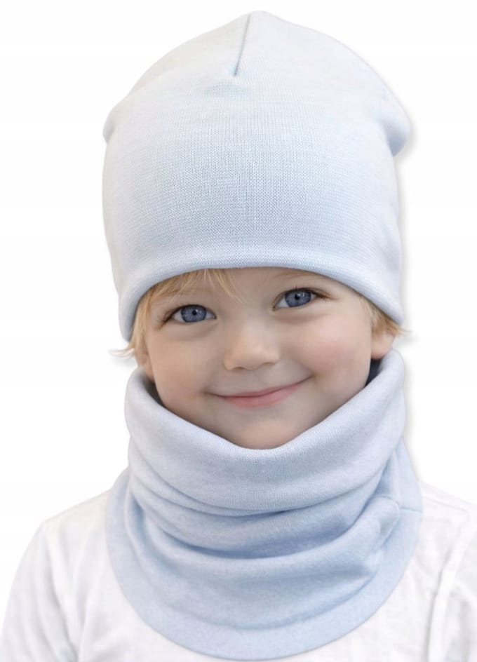 Dartomik - Kinderset Czapka + Komin - Blauw - Voorjaar