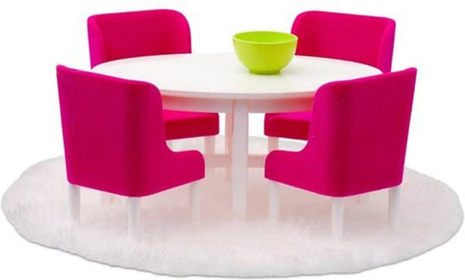 Lundby Smaland - Poppenhuis Eetkamerset - Roze