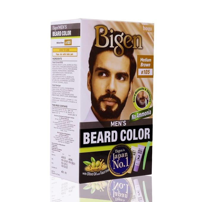 Bigen Men's Beard Colour Medium Brown 105