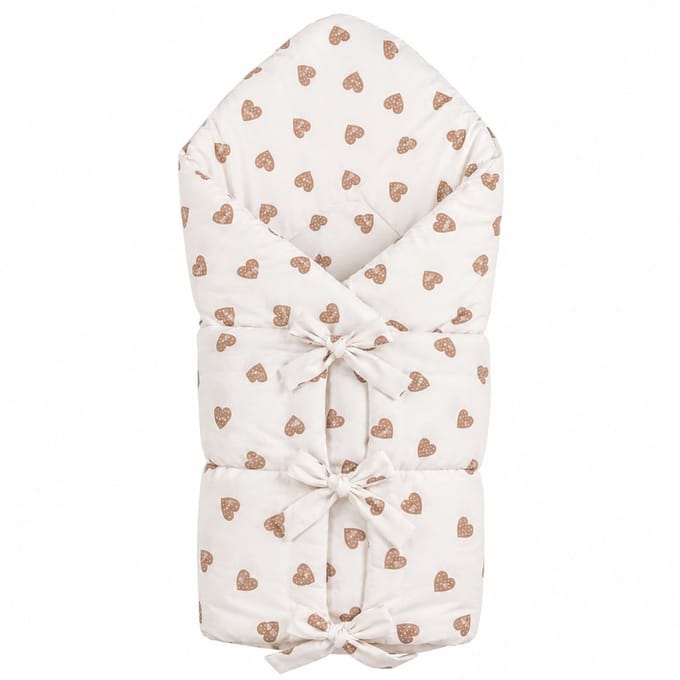 New Baby inbakerdoek hartjes 70x70 cm - Inbakerzak