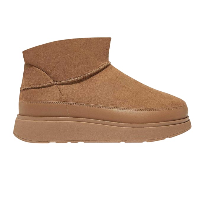 Fit Flop Leren platte laarzen voor dames (Tan)