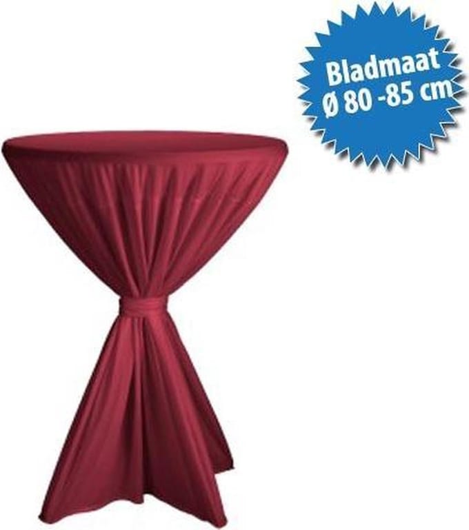 Cover Up Statafelrok Basic, met strik - Ø80-85cm - Bordeaux