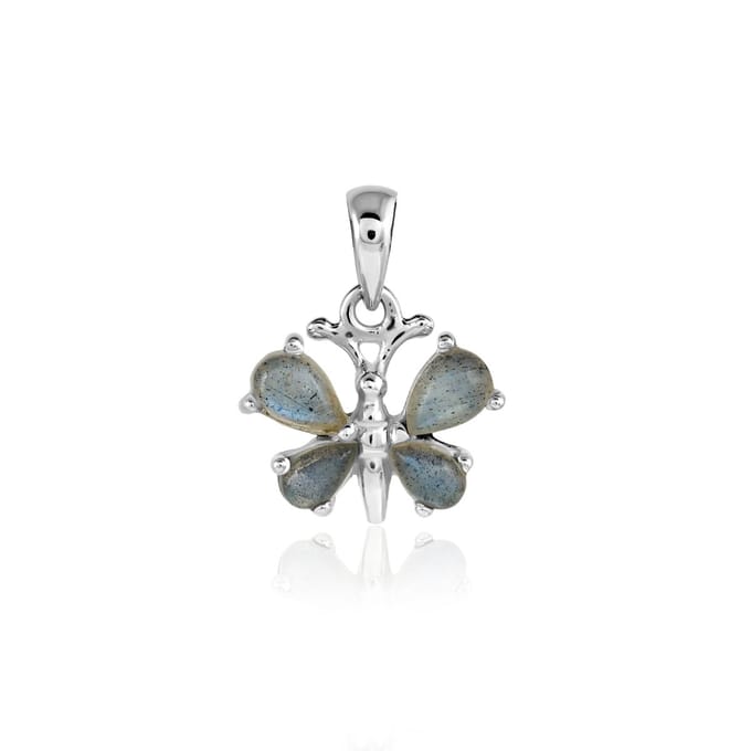 SilverGems Zilveren oorhangers met druppelvormige Labradoriet edelstenen
