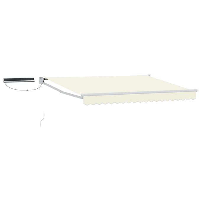 vidaXL - Elektrisch - Uitschuifbare - Zonneluifel - Crème - en - Wit - 2,5 - x - 2 - m