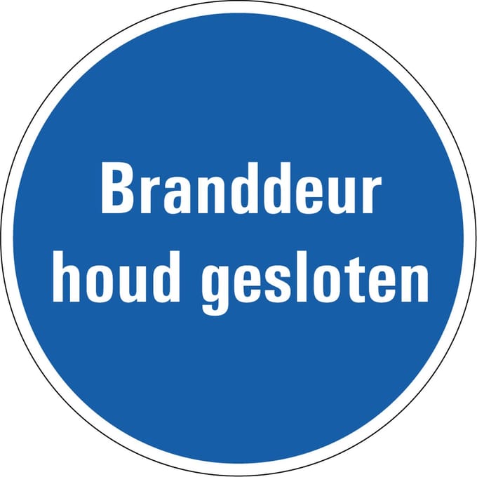 Branddeur houd gesloten sticker 300 mm