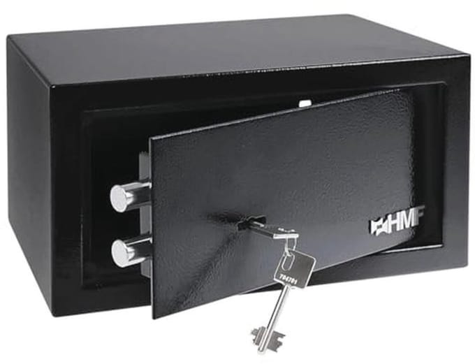 Meubelkluis met sleutel - 31 x 17 x 25 cm, zwart
