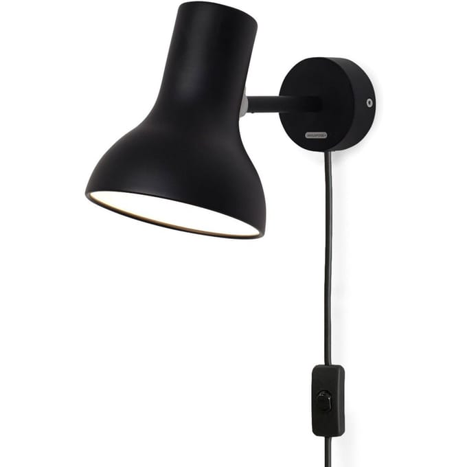 Anglepoise Type 75™ Mini Wandlamp - jet zwart - met kabel