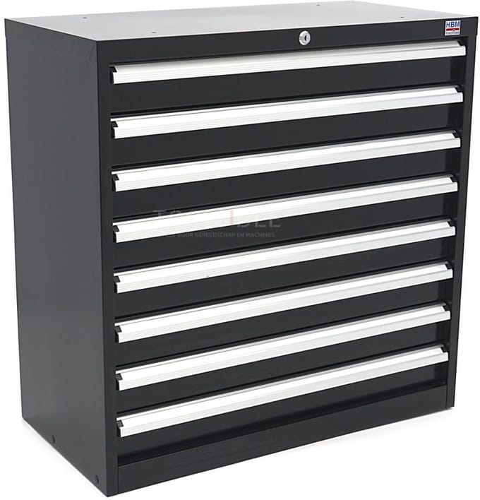 HBM Profi Gereedschapskast 8 Laden 90 x 45 x 90 cm Zwart