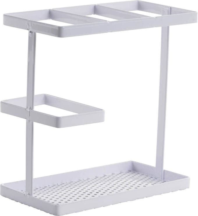 Keukengerei houder wit metaal 16,5 cm - Keuken organizer/keukenhulphouder