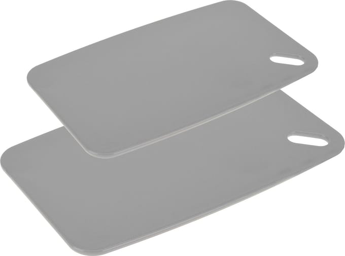 Excellent houseware Snijplanken - set van 2 - kunststof - grijs - 30/35 cm
