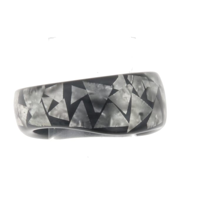 Behave - Armband - Zwart zilverkleur bangle met mozaïek look - 19 cm