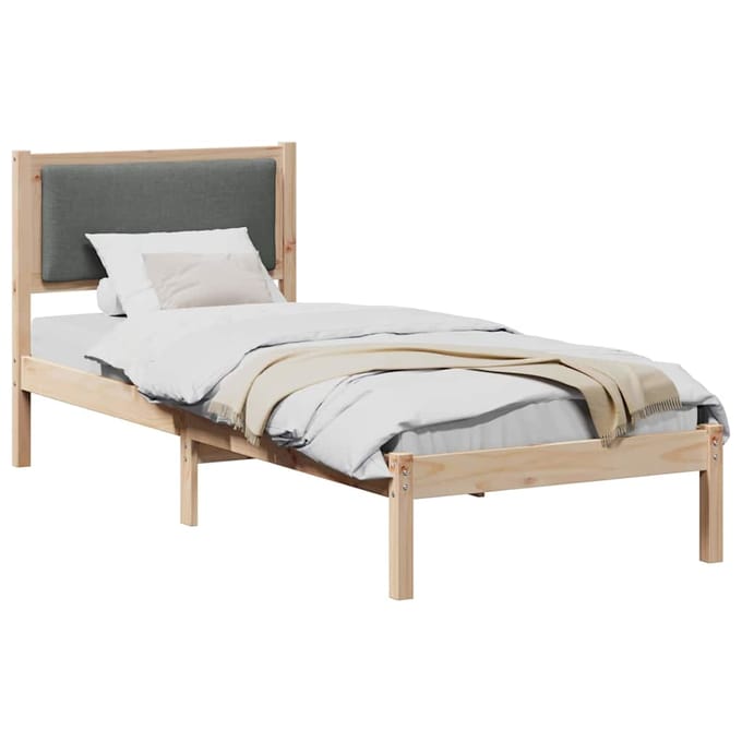 vidaXL - Bedframe - Donkergrijs - 80 - x - 200 - cm - Massief - grenenhout