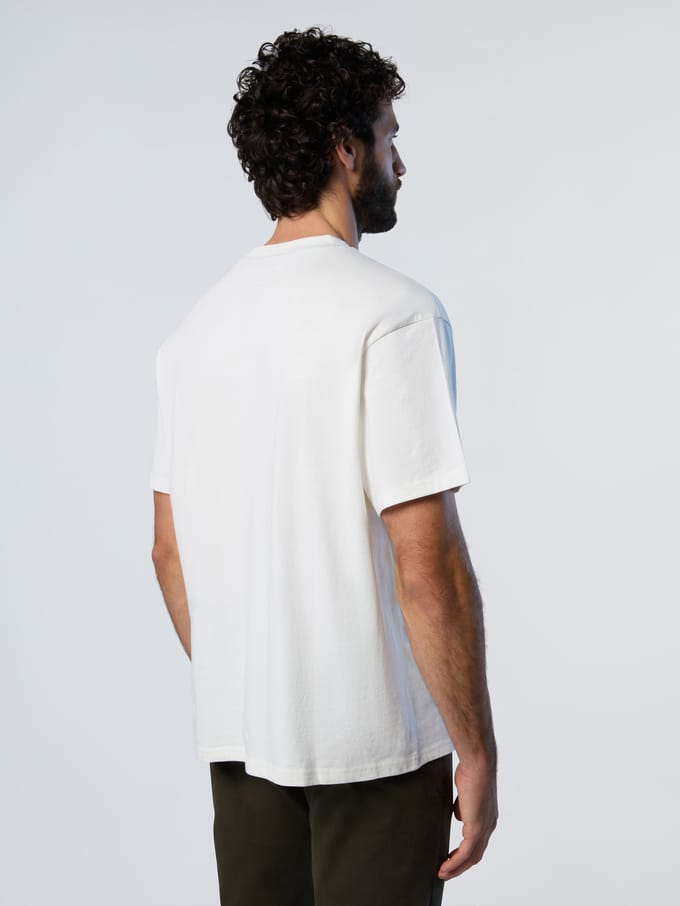 North Sails Logo 692848 T-shirt Met Korte Mouwen Beige,Wit L Man