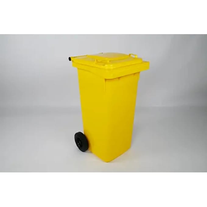 Gele Engels Afvalcontainer – 120 Liter, Hdpe Kunststof