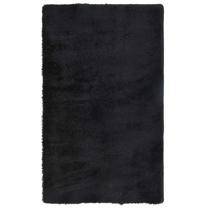 vidaXL - Hoogpolig - vloerkleed - NAVARRA - 60x100 - cm - polyester - zwart