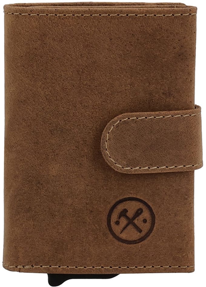 Hide & Stitches Idaho Safety Wallet - Bruin - 100% Leer