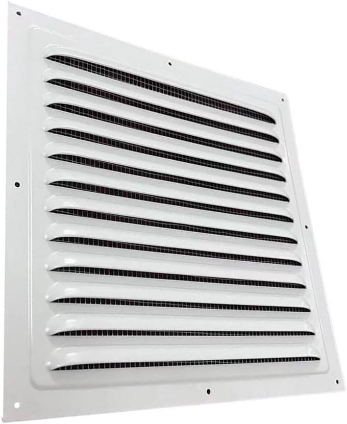 Vierkante Ventilatie Rooster Wit Met Vliegengaas voor Binnen en Buiten