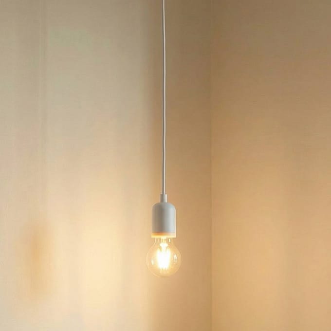 Lindby - hanglamp - 1licht - Aluminium, staal - H: 7 cm - E27 - wit