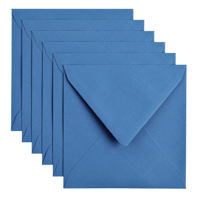 Papicolor Envelop vierk. 14cm royal blauw 105gr-CV 6 st 303972 - 140x140 mm