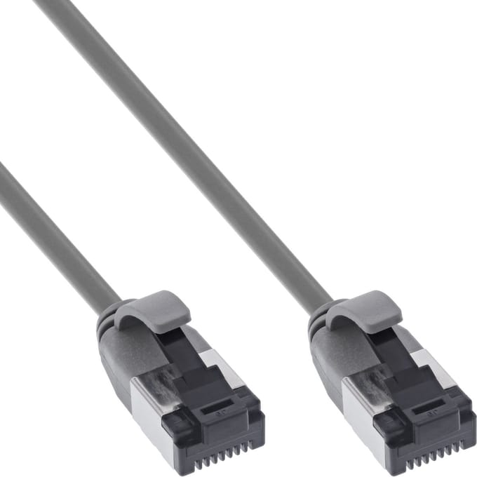 InLine® Patchkabel slim, U/FTP, Cat.8.1, TPE halogeenvrij, grijs, 1m