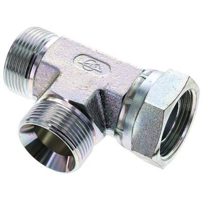 T-koppeling G1" Buitendraad x Binnendraad Staal Hydrauliek 225 bar (3161.25psi)