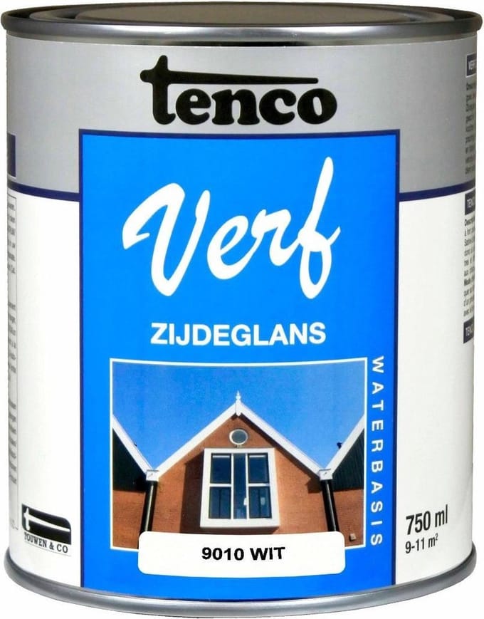 Tenco verf acryl zijdeglans wit (RAL 9010) - 750 ml