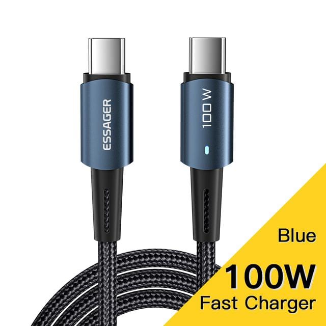 Essager USB C-kabel 100W 60W PD QC 4.0 3.0 USB Type C-kabel Snellaadkabel Type C voor MacBook Pro Samsung Xiaomi Oplaadkabel 2m 60W