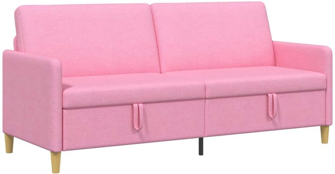 vidaXL - Sofa - met - Opbergruimte - Roze - 192 - x - 78 - x - 87 - cm - Polyester